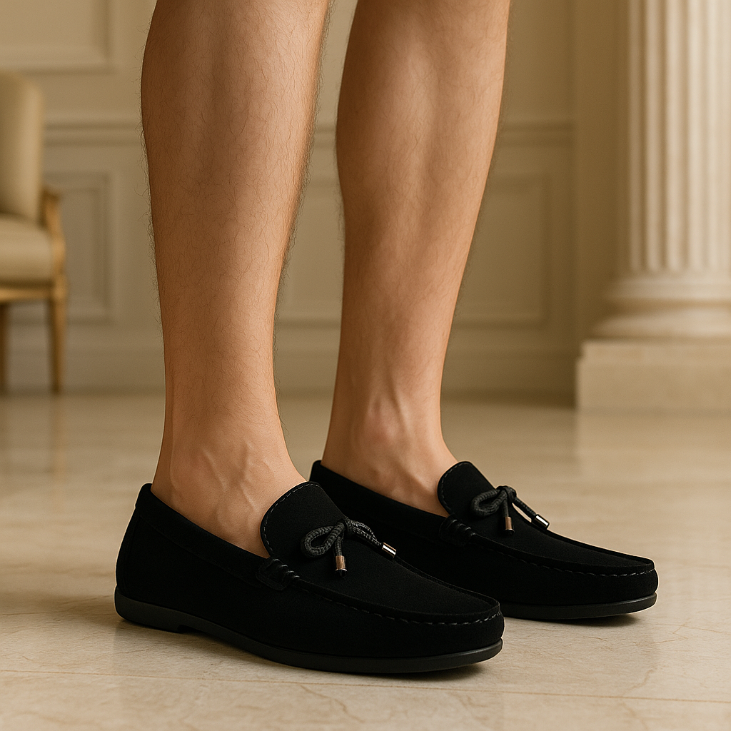 Men's Casual Canvas Loafers – Royal Blue & Black