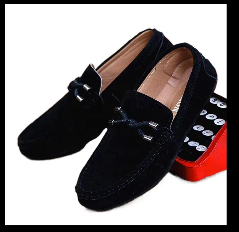 Men's Casual Canvas Loafers – Royal Blue & Black